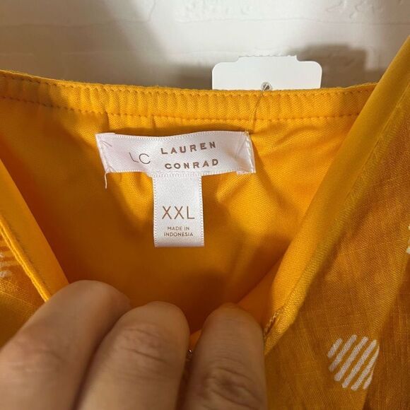 Lauren Conrad Womens Yellow Polka Dot Dress size XXL - Picture 6 of 11